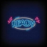 Ready Neon Signs Style Text Vector