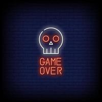 Game Over Neon Signs Style Text Vector