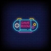 Game Room Neon Signs Style Text Vector