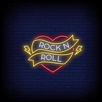 Rock and Roll Neon Signs Style Text vector