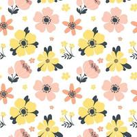 Seamless spring pattern with flowers. Vector illustration