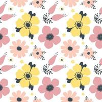 Seamless spring pattern with flowers. Vector  1 .eps