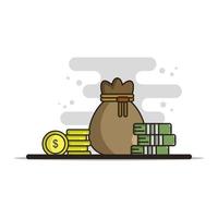 Money Bag On White Background vector