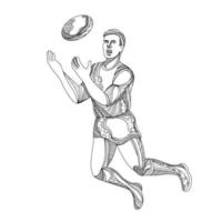 Aussie Rules Football Player Jumping Doodle vector