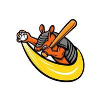 Armadillo baseball player mascot vector