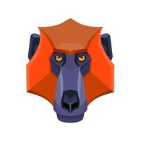Olive baboon head front design vector