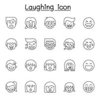 Laughing icon set in thin line style vector