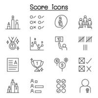 Score icons set in thin line style vector