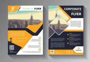 yellow flyer business template set vector