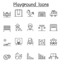 Playground icons set in thin line style vector