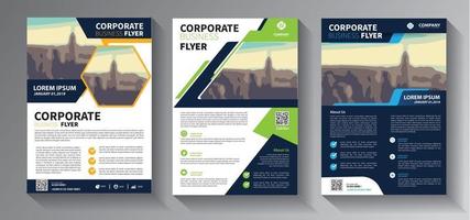 Brochure design, cover modern layout, annual report set vector