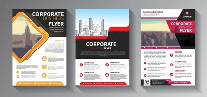 diseño de folletos, diseño moderno de portada, conjunto de informes anuales vector