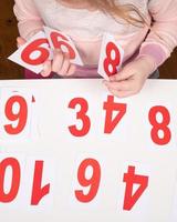 Child learning numbers photo