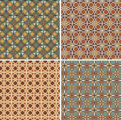 ornate circular geometric vector tile patterns