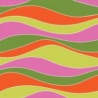 mod pink orange green wavy stripe vector background pattern