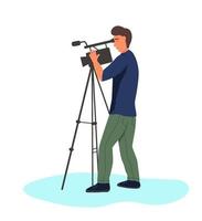 videographer with a camera vector