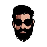 bearded man face vector