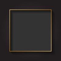 luxury black and gold frame square vector