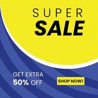 super sale banner template design vector