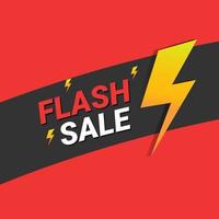 flash sale banner design template red background vector