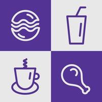 vector of fast food. illustration of burger, coffea, drink