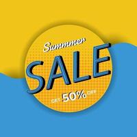 summer sale banner yellow background vector