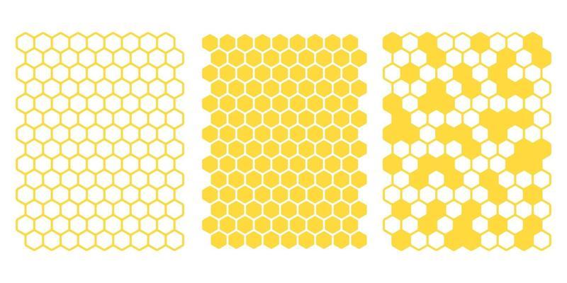 Yellow hexagonal honeycomb grid vector