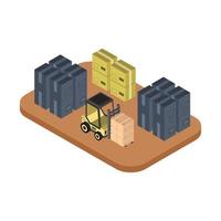 Isometric Warehouse On White Background vector