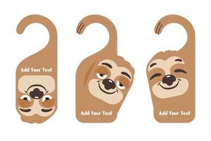 Sloth paper hanger set vector