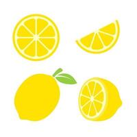 Yellow lemon set vector