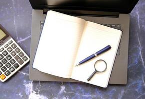 Notebook paper on the table, business idea concept photo