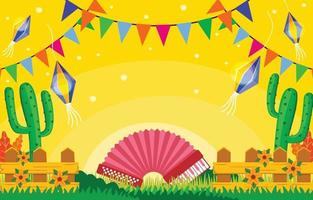 Festa Junina with Yellow Background vector