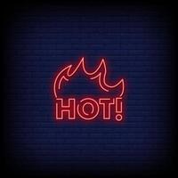 Hot Neon Signs Style Text Vector