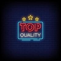 Top Quality Neon Signs Style Text vector