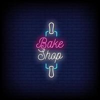 Bakery Shop Neon Signs Style Text Vector