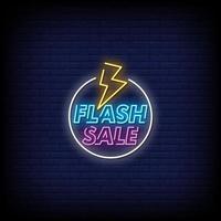 Flash Sale Neon Signs Style Text Vector