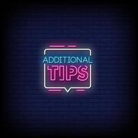 Additional Tips Neon Signs Style Text Vector