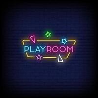 Play Room Neon Signs Style Text Vector