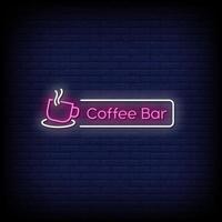 Coffee Bar Neon Signs Style Text Vector