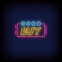 Best Buy Neon Signs Style Text Vector