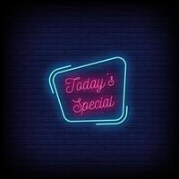 Today Special Neon Signs Style Text Vector