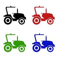 Set Of Tractor On White Background vector