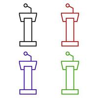 Tribune Set On White Background vector