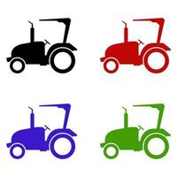 Set Of Tractor On White Background vector