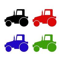 Set Of Tractor On White Background vector