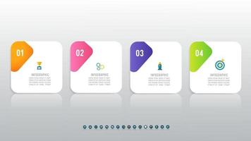 infografía de cuatro pasos con iconos vector