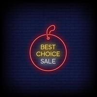 Best Choice Sale Neon Signs Style Text Vector