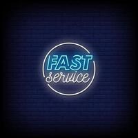 Fast Service Neon Signs Style Text Vector