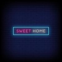 Sweet Home Neon Signs Style Text Vector