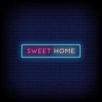 Sweet Home Neon Signs Style Text Vector